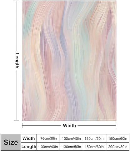 Fashion Gradient Blanket, Modern Abstract Art Colorful Pink Painting Strokes Pattern Soft Warm Cozy Plush Flannel Covers for Livingroom Bedroom Couch Chair Camping Travel Home Decor Tapestry 30x40in