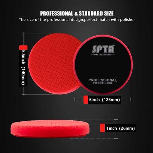 Red Finish Polishing Pads, Buffing Pads, SPTA 1Pcs 5.5 Inch Face - Image 2