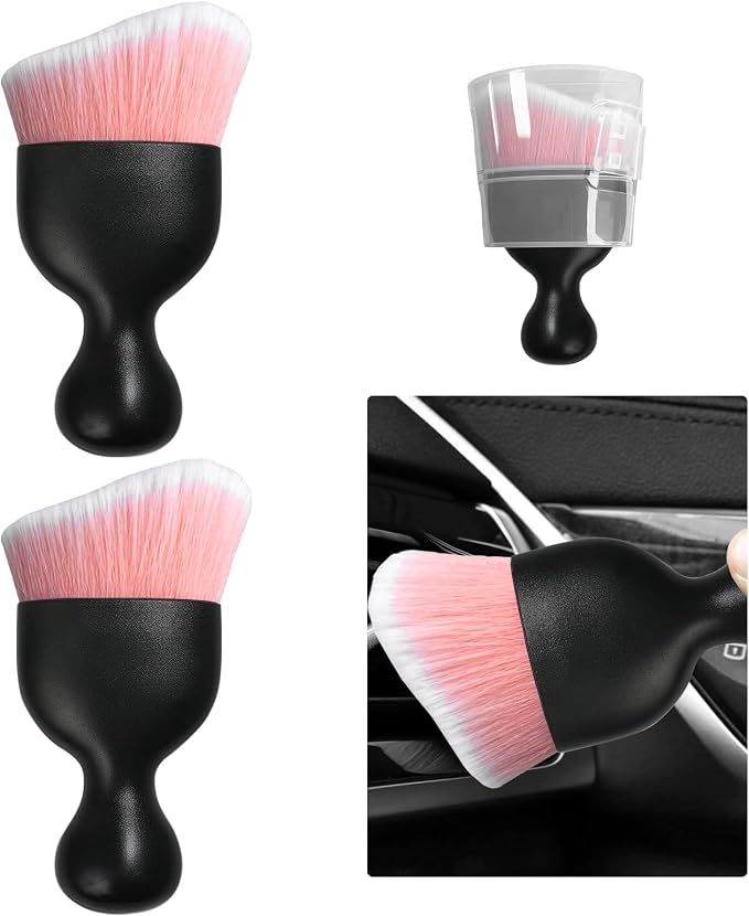 Ziciner 2 PCS Car Detailing Brush, Curved Soft Bristles Auto Removal Dust by Ziciner