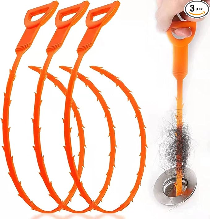 3 Pack 25 Inch Hair Snake Hair Drain Clog Remover Cleaning Tool Drain Opener by HFLYJPYW