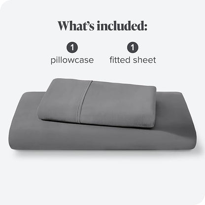 Bare Home Fitted Bottom Sheet Twin Extra Long - Premium 1800 Microfiber - Ultra-Soft Wrinkle Free - Deep Pocket - Twin XL Fitted Sheet (Twin XL, Grey)