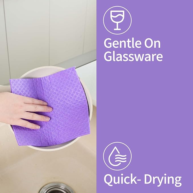 Swedish Dishcloths for Kitchen, 7x8 Inches, Eco-Friendly & Reusable, Super - Image 5