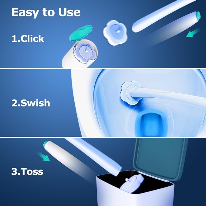Disposable Toilet Brush: Toilet Bowl Brush and Holder Set - Image 5
