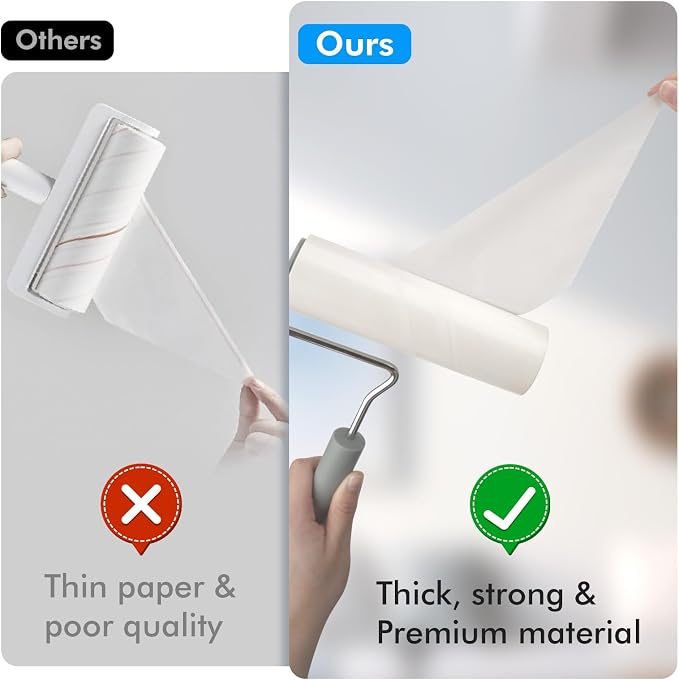 Extra Sticky Large Lint Roller Refills, 6.3'' Giant Lint Roller Refills - Image 5