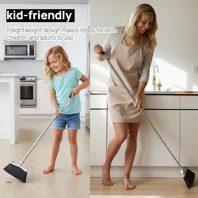 Indoor Soft Bristles Sweeping Broom, Long Handle Kitchen Angle Broom - Image 8