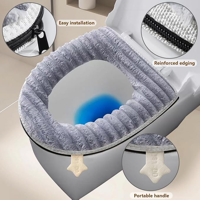 Toilet Seat Warmer Cover, Bathroom Soft Thicker Warmer - Image 3