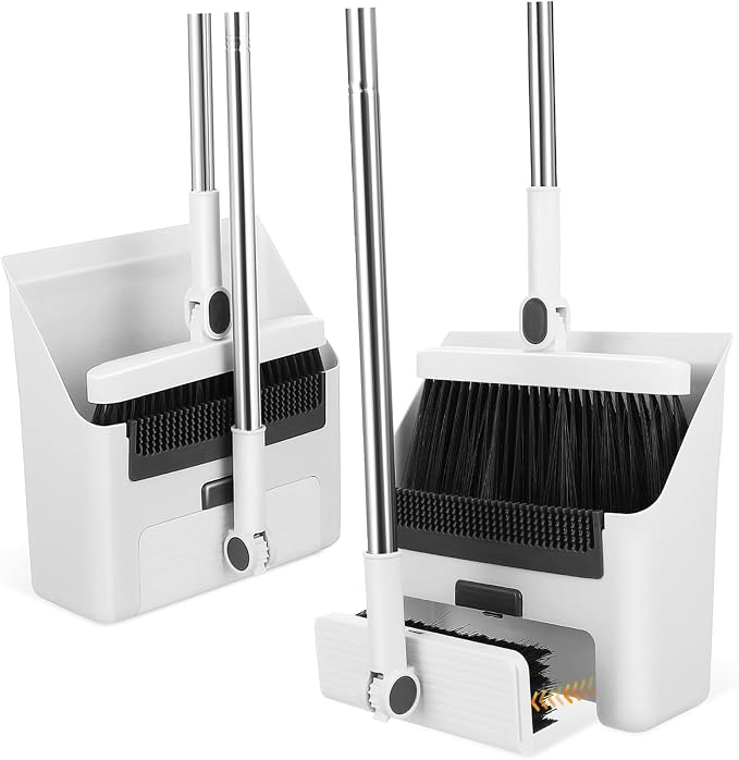 GLEAVI Broom and Dustpan Set 3 in 1 Long Handle Broom by GLEAVI