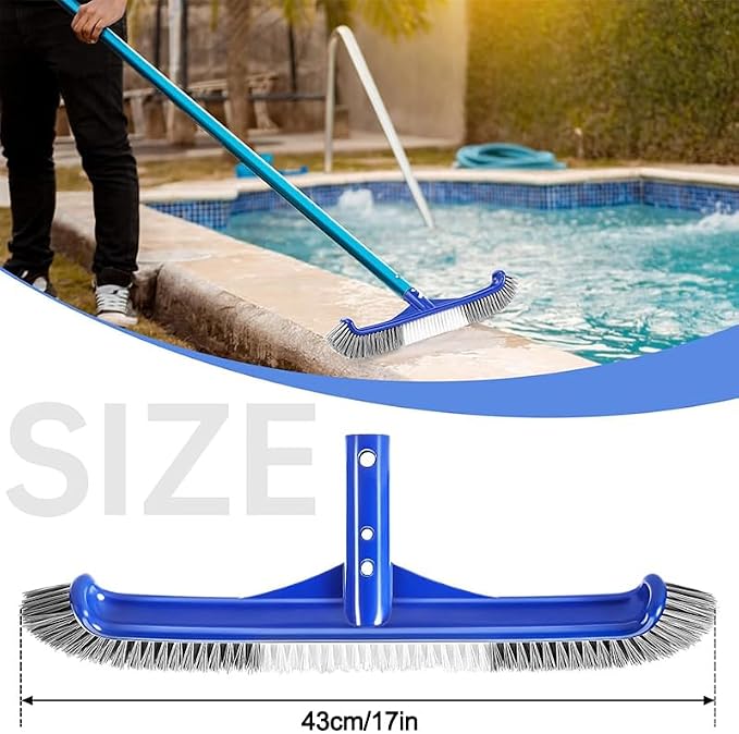 Pool Brush Head, Curved Ends High-Efficiency Pool Scrub Brush, Premium Nylon - Image 2