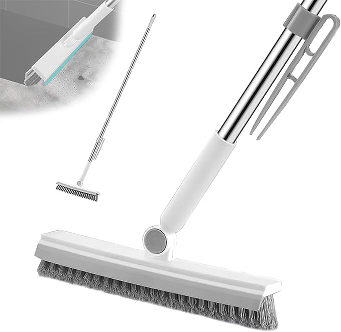 Floor Scrubbing Brush with 57" Adjustable Long Handle, 3 in 1 Living Grout by YSDSDAKA