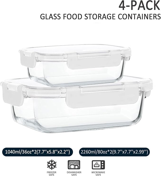 Extra Large Glass Food Storage/Baking Containers Set - Image 2