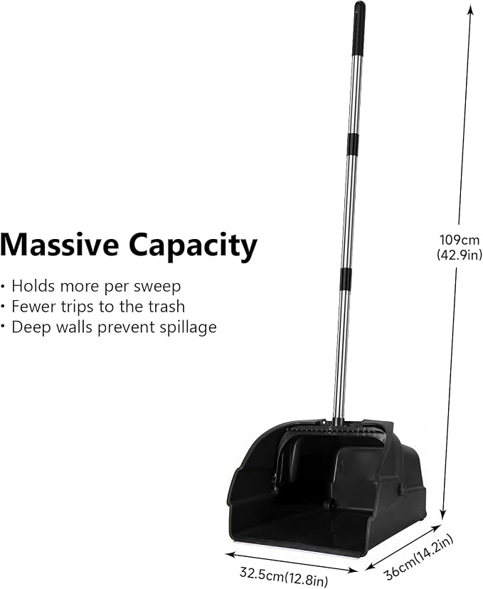 Jumbo Commercial Dustpan with Wheels & Comb Teeth - Image 7
