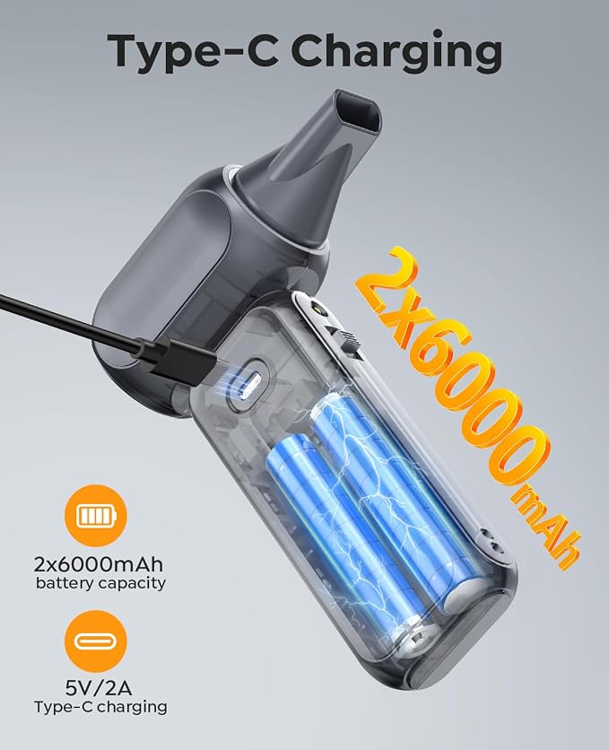 Compressed Air Duster, 300000RPM Super Power Electric Air Duster, 0-100 - Image 5