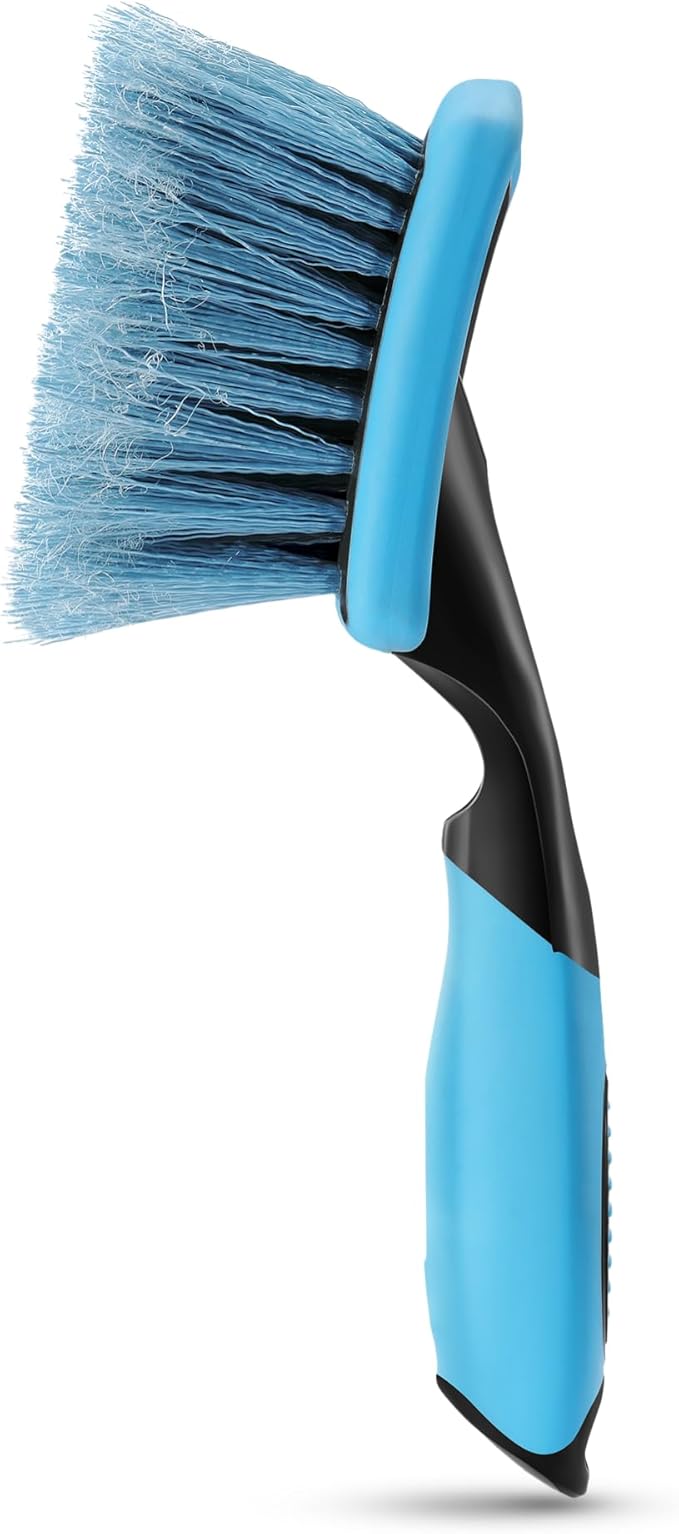 Amazon Basics Wheel Brush for Car Detailing, Safe for Cars, Ergonomic Handle by AmazonBasics