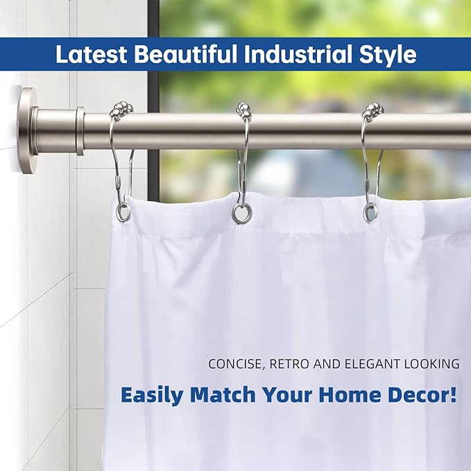 BRIOFOX Industrial Shower Curtain Rod - Image 2