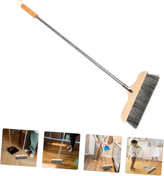 Wood Bristle Broom Heavy Duty Household Sweeper Long Handle Soft Bristle - Image 8