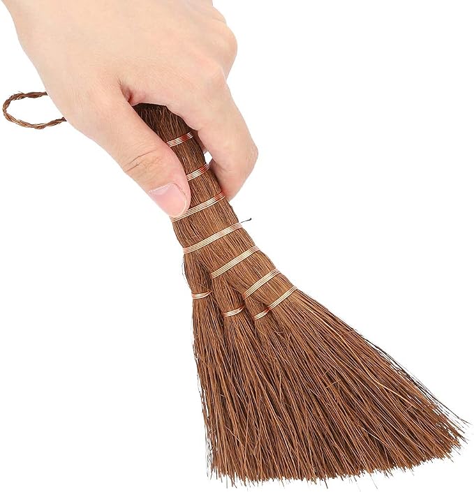 Jerliflyer Mini Brown Broom Palm, Small Palm-Sized Handle Broom Brush - Image 6