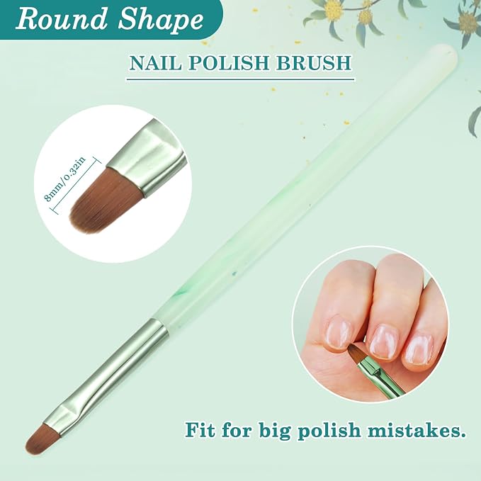 Green Nail Art Clean Up Brushes - Image 6