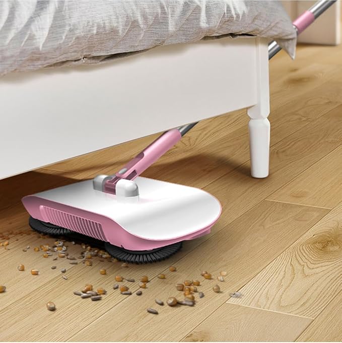 Manual Vacuum Sweeper, 180 Degree Rotating Push Vacuum Non Electric Floor by Ckuakiwu