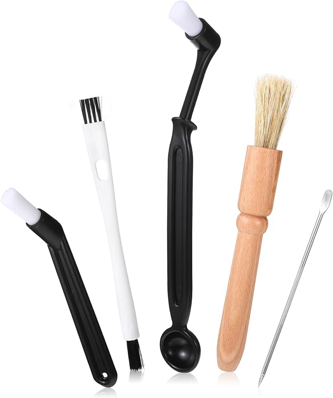 5 Pcs Coffee Brush Set Professional Espresso Brushes Kit Includes Wooden Coffee - Image 8