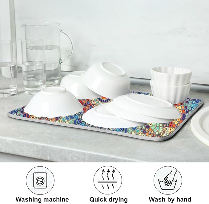Bohemian Mandala Dish Drying Mat - Image 5