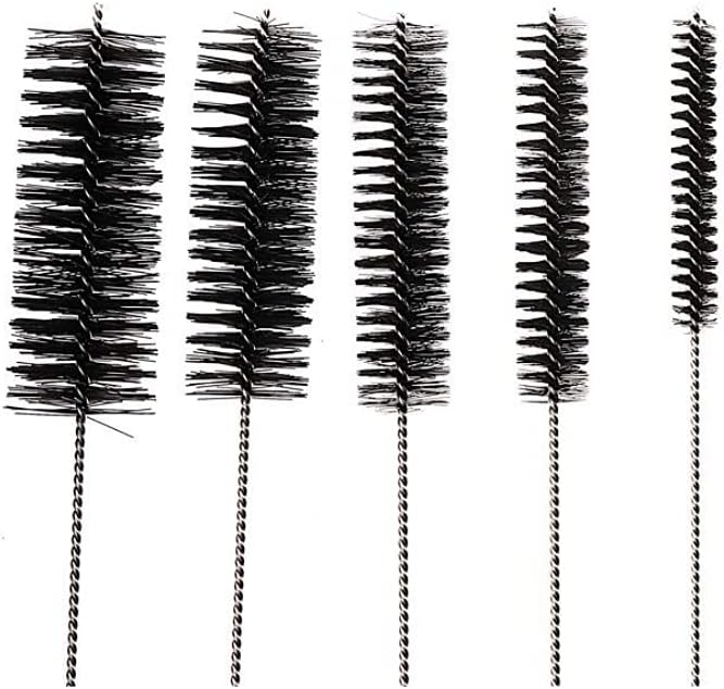10" Tube Cleaning Brush Set, 5 Pack Large, Extra Long Nylon Straw Brushes by TheScoopie