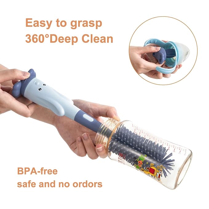 Chemimoso Cup Cleaning Brush, Silicone Baby Bottle Brush - Image 8