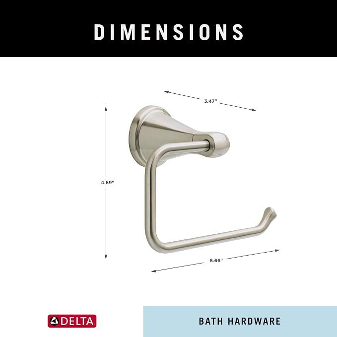 Delta Faucet Becker Toilet Paper Holder, SpotShield Brushed Nickel, Wall - Image 8