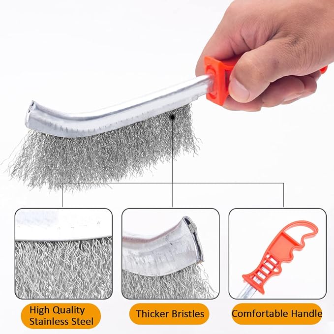 Grill Brush and Scraper with Handle, BBQ Grill Cleaning Brush - Image 2