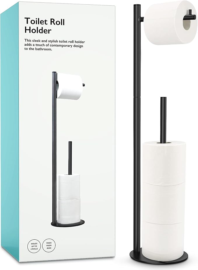Toilet Paper Holder Stand, Bathroom Toilet Paper Roll Holder Stand by Batoliet