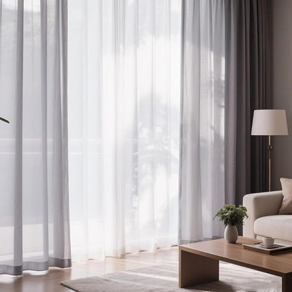 Dreaming Casa Grey Sheer Curtains 102 Inches Long, Rod Pocket & Back Tab Light Filtering Textured Sheers for Living Room Bedroom, 2 Panels, Each 52" W x 102" L