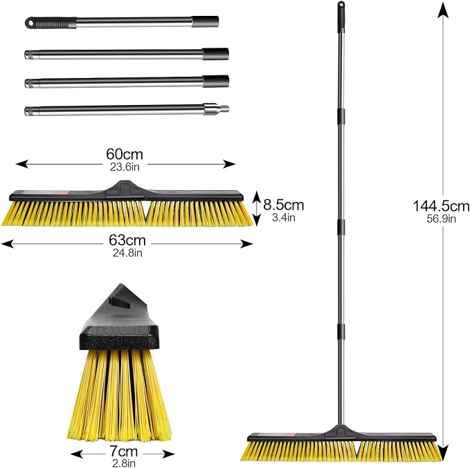 24" Push Broom, Masthome Industrial Broom - Image 2