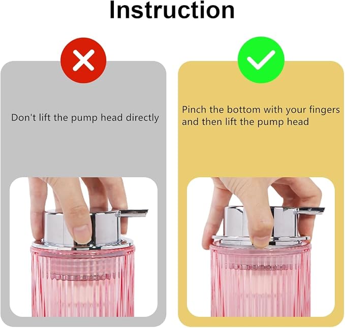 Pink Foaming Soap Dispenser, 12 Oz Glass Foaming Hand Soap Dispenser - Image 4