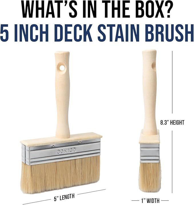 Foxtrot Deck Stain Brush, and Sealer, Deck Brush, Large Paint Brush, Deck Stain - Image 3