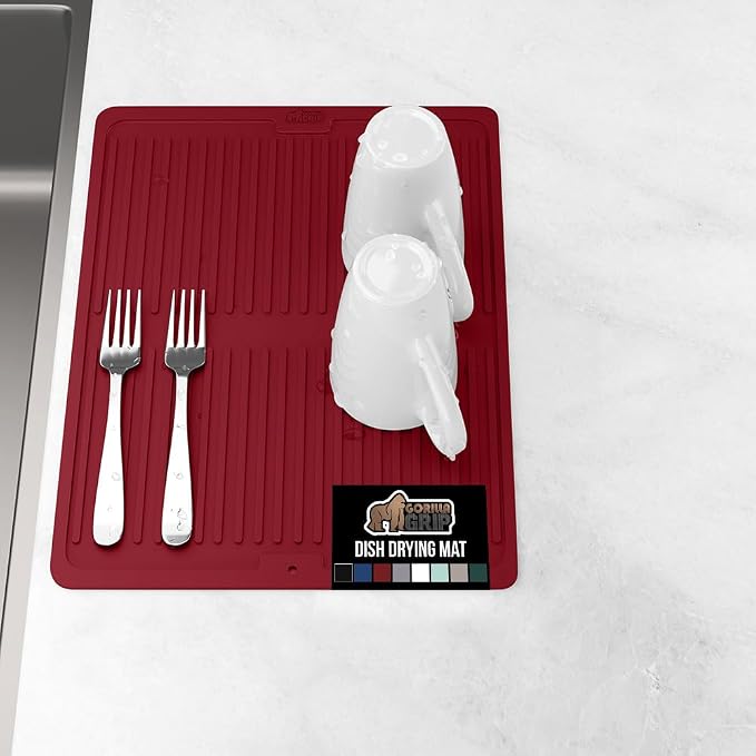 GORILLA GRIP 100% BPA-Free Patented Silicone Dish Drying Mat by GorillaGrip