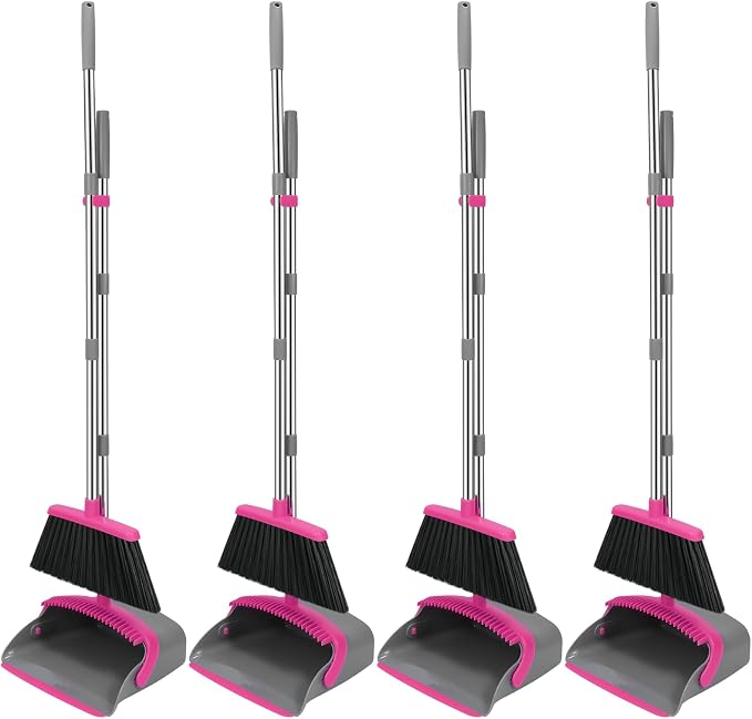 NACENA Broom and Dustpan Set, 52-in Long Adjustable Handle Broom Dustpan Combo by NACENA