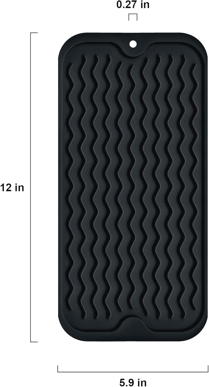 Silicone Dish Drying Mat, Non-Slip Easy Clean Sink Mat Large Heat-resistant - Image 3