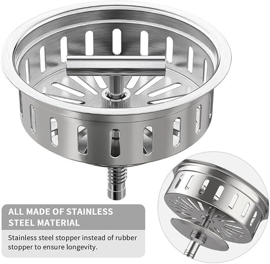 KONE Kitchen Sink Drain Sink Strainer 3-1/2 Inch Drain Assembly Kit Replacement - Image 2