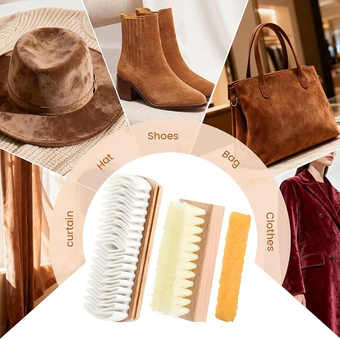 3Pcs Suede Shoe Brush and Eraser, Suede Nubuck Cleaning Brush - Image 7