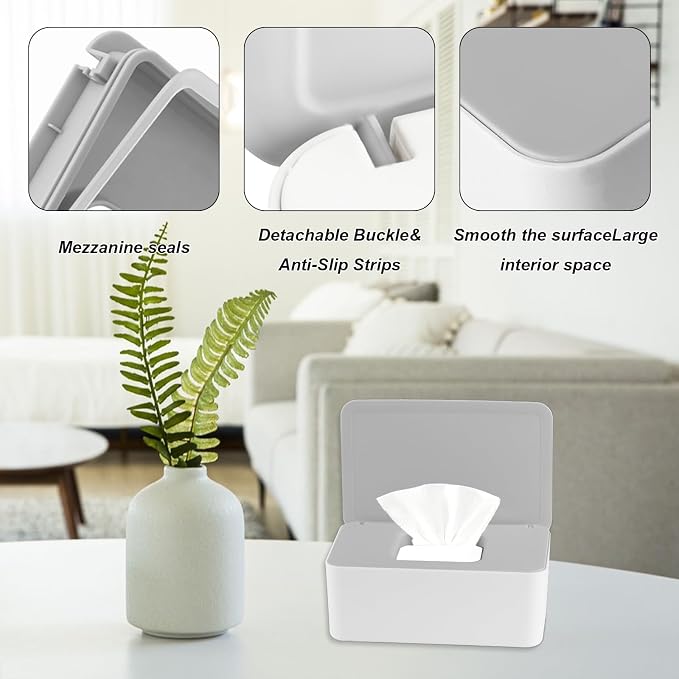 2Pcs Diaper Wipes Dispenser, Refillable Wipe Container, Wipe Container - Image 3