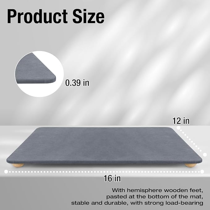 Stone Dish Drying Mat for Kitchen Counter, Heat Resistant - Image 5
