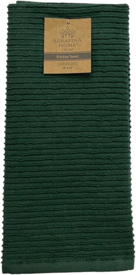 Serafina Home Dark Green Kitchen Hand Dish Towels: 100% Cotton Cloth Soft - Image 6