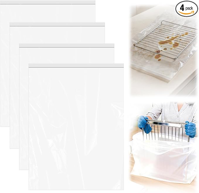 4 Pack Large Oven Grill Cleaning Bags（19.6''X27.5''）, Heavy Duty Oven Rack by Unknown