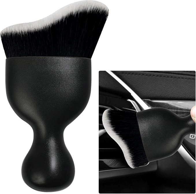 Ziciner Car Detailing Brush, Curved Soft Bristles Auto Removal Dust Collectors by Ziciner