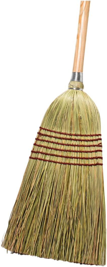 Corn Broom with Wood Handle Heavy Duty Indoor Outdoor Broom by TidyTools