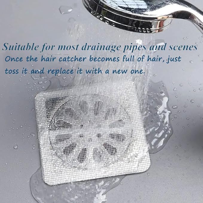 40 Pcs Disposable Shower Drain Cover Hair Catcher Shower Drain Mesh Stickers - Image 2