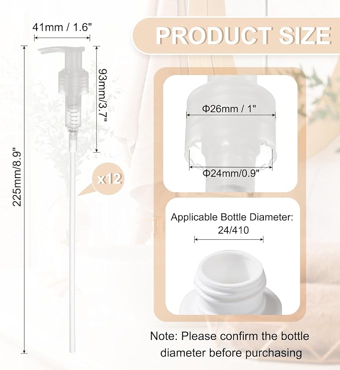 uxcell 12 Pcs Soap Dispenser Pump Heads Soap Dispensers Top Pumps Replacement - Image 2