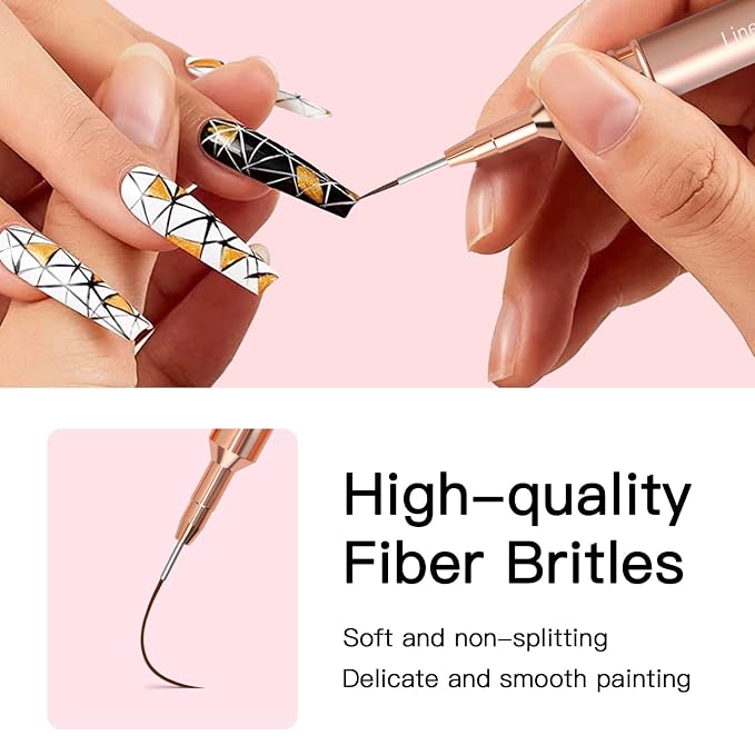 Metallic Nail Art Brushes, UV Gel Polish Painting Art Design Pen - Image 4