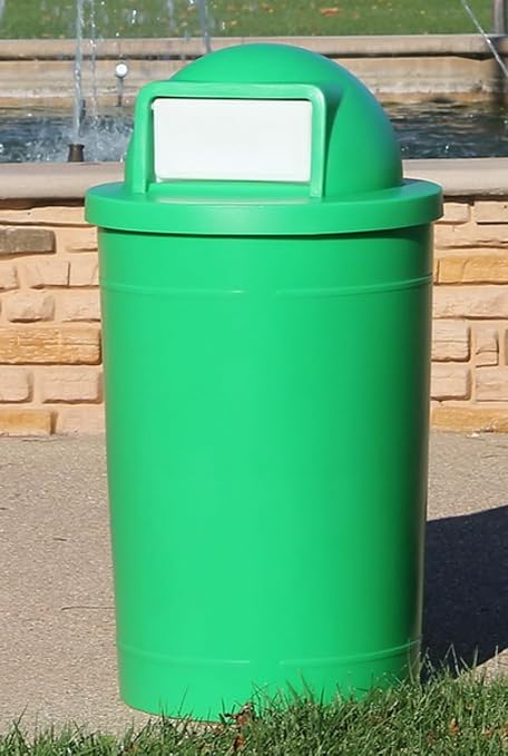 55 Gallon Round 100% Recycled Plastic Heavy Duty Outdoor Trash Can - Image 3