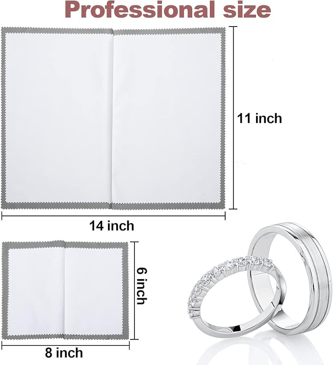 PINGMIC 6 Jewelry Cleaning Cloth, Professional Silver Polishing Cloth - Image 2