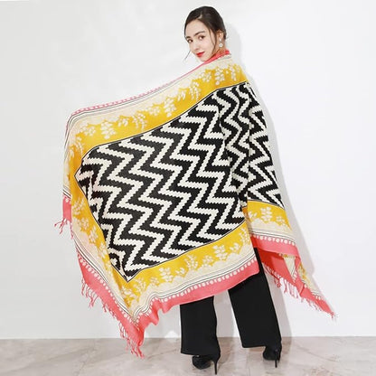DANA XU 100% Merino Wool Extra Large Pashmina Blanket Travel Scarf Cashmere Wrap for Women Fall Winter Oversize Shawl Floral